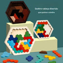 Quebra-Cabeça Hexagonal Montessori de Madeira | Brinquedo Autismo