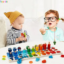 Kit Montessori Madeira: Pescaria, Números e Formas | Brinquedo Autismo
