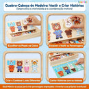 Quebra-Cabeça de Madeira Vestir Animais – Brinquedo Educativo | Brinquedo Autismo
