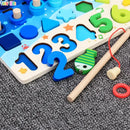 Kit Montessori Madeira: Pescaria, Números e Formas | Brinquedo Autismo