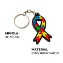 Kit Identificação Autismo Tea: Cordão + Pulseira Silicone + Chaveiro + Crachá Rígido