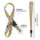 Kit Identificação Autismo Tea: Cordão + Pulseira Silicone + Chaveiro + Crachá Rígido
