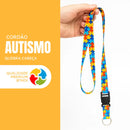 Kit Identificação Autismo Tea: Cordão + Pulseira Silicone + Chaveiro + Crachá Rígido