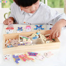Quebra-Cabeça de Madeira Vestir Animais – Brinquedo Educativo | Brinquedo Autismo