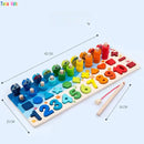 Kit Montessori Madeira: Pescaria, Números e Formas | Brinquedo Autismo