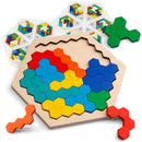Quebra-Cabeça Hexagonal Montessori de Madeira | Brinquedo Autismo