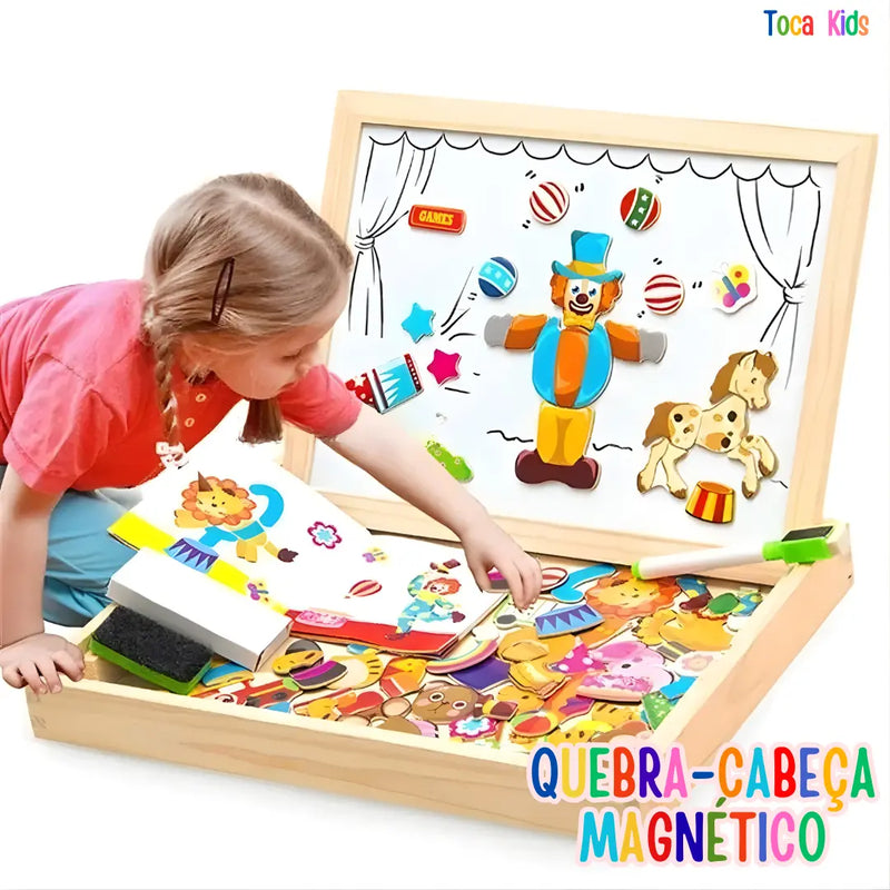 Caixa Quebra Cabeça Magnético Animais - Brinquedo Autismo