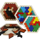 Quebra-Cabeça Hexagonal Montessori de Madeira | Brinquedo Autismo